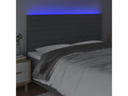 Bed with LED - Gray Polyester Fabric, W 70.9 x D 2 x H 50.4 in