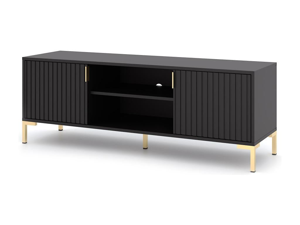 TV Stand - Black Composite, W 55.1 x D 15.7 x H 19.7 in