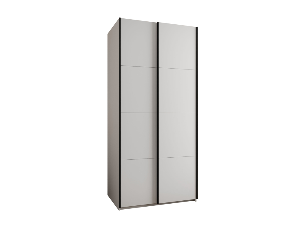 Wardrobe - Black Wood, W 47.2 x D 25.2 x H 96.7 in