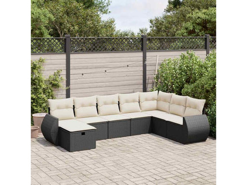 8-Piece Outdoor Patio Set with Cushions - Gray Resin, W 21.7 x D 27.2 x H 24.4 in