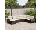 8-Piece Outdoor Patio Set with Cushions - Black Resin, W 24.4 x D 27.2 x H 24.4 in