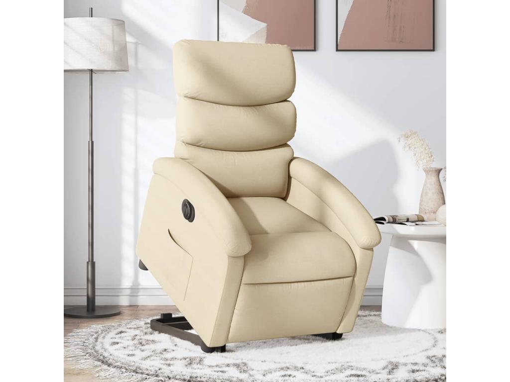Armchair - Creme Polyester Fabric