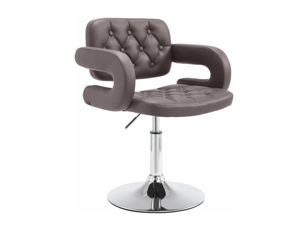 Armchair - Brown Faux Leather, W 24.4 x D 21.7 x H 29.9 in