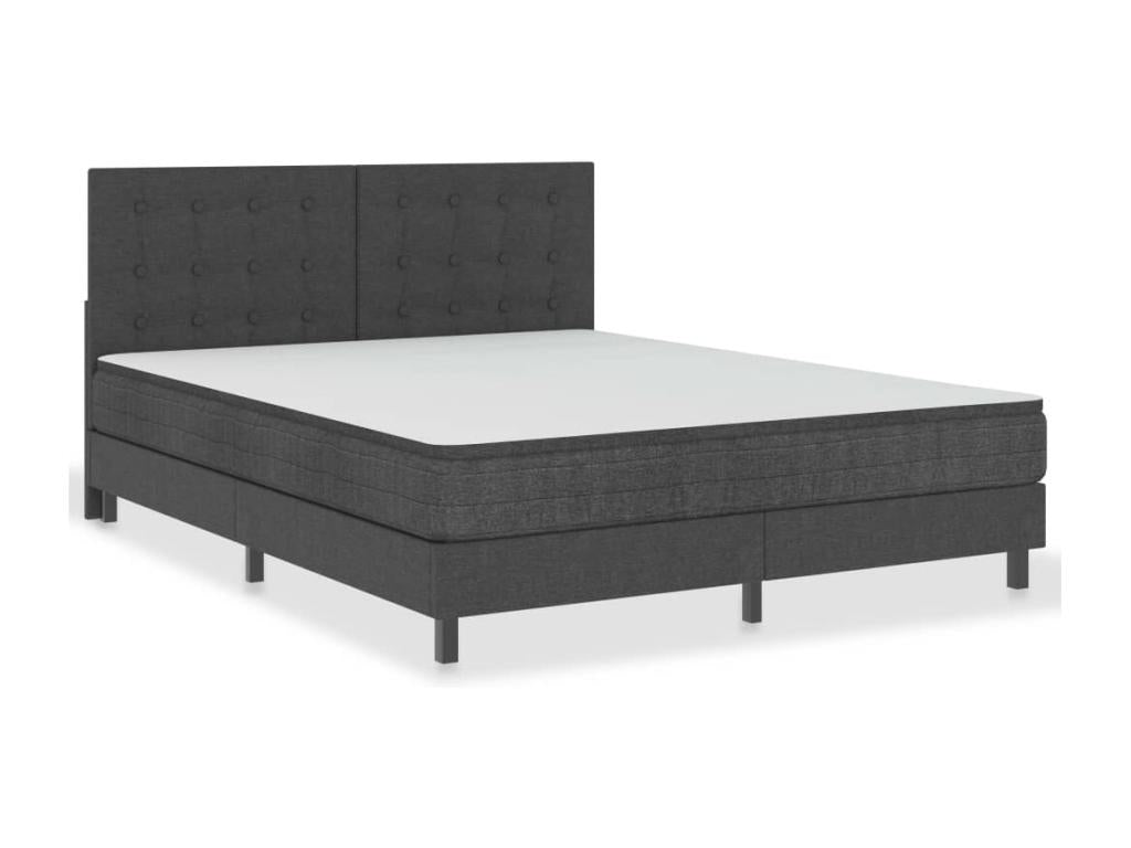 Bed - Gray Polyester Fabric, W 71.3 x D 45.7 x H 1.5 in