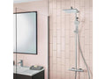 Thermostatic Shower Column - Light Gray Metal, W 12 x D 18.5 x H 47.3 in