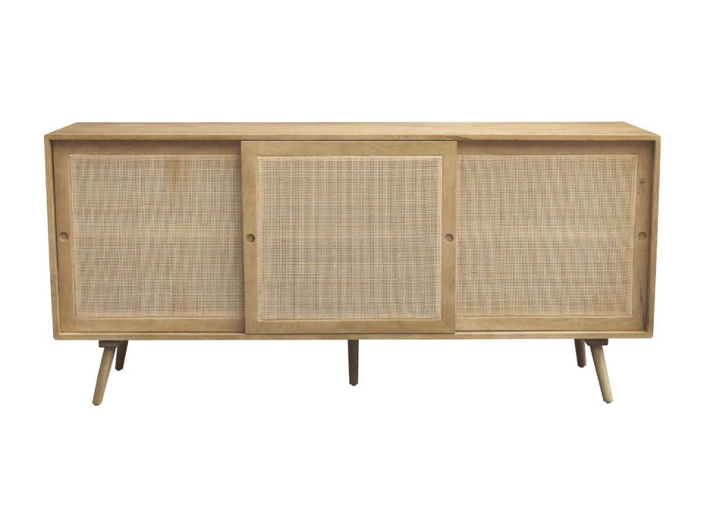 Sideboard - Beige Wood, W 70.9 x D 17.7 x H 31.5 in