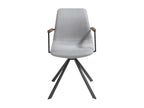 Set of 2 Chairs - Black Polyester Fabric, W 19.7 x D 24.4 x H 33.5 in