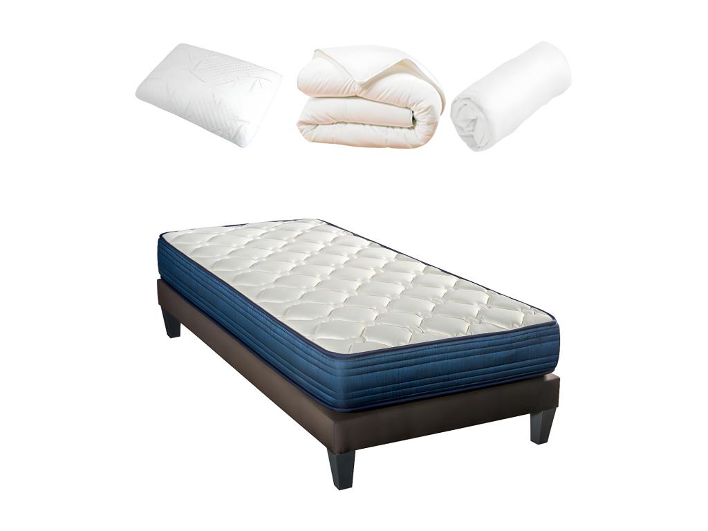 Memory Foam Bed Frame with Mattress - W 74.8 x D 35.4 x H 20.5 in