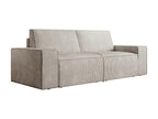 Sofa - Beige Polyester Fabric, Velvet, W 90.6 x D 37.4 x H 33.1 in