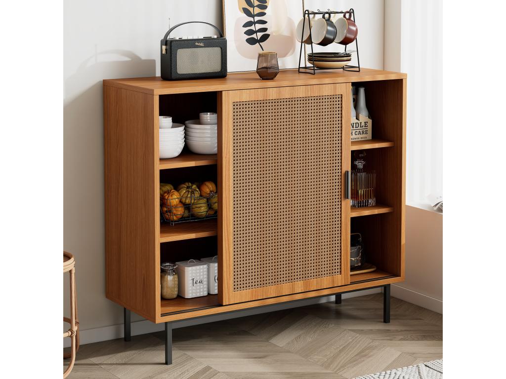 Sideboard - Natural Wood, W 39.4 x D 14.6 x H 35.4 in