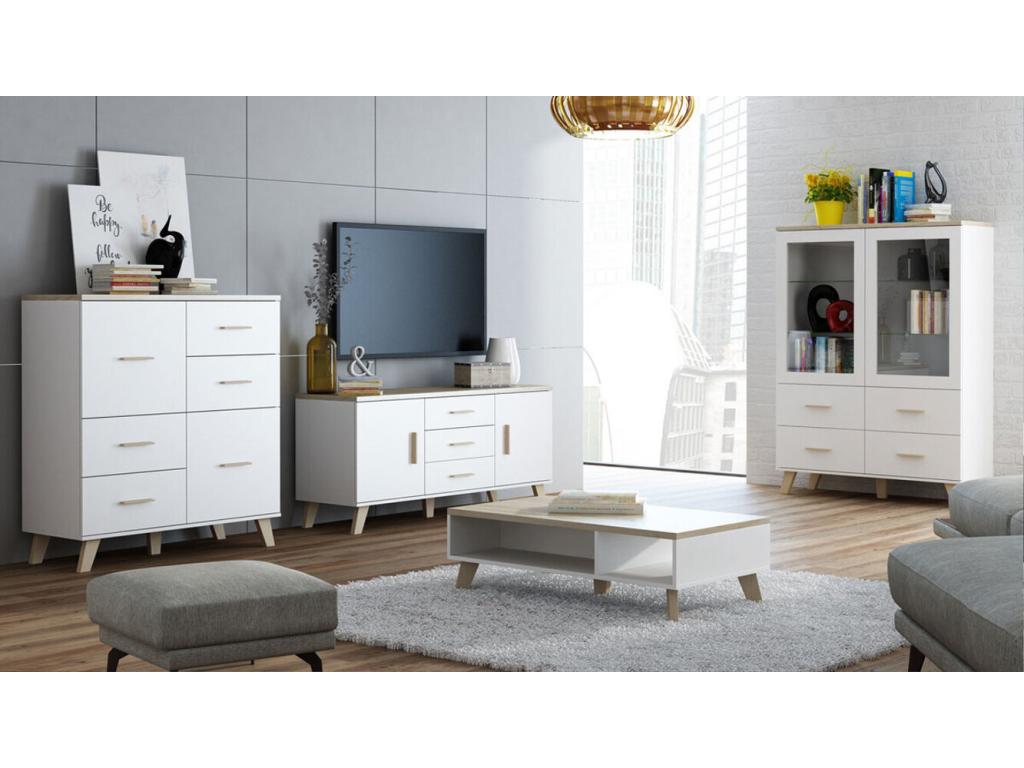 Coffee Table - Brown Engineered Wood, W 43.3 x D 23.6 x H 13.8 in