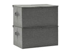 Set of 2 Home Items - Gray Polyester Fabric, W 19.7 x D 11.8 x H 9.8 in