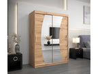 Sliding Door Wardrobe - Brown Engineered Wood, W 59.1 x D 24.4 x H 78.7 in