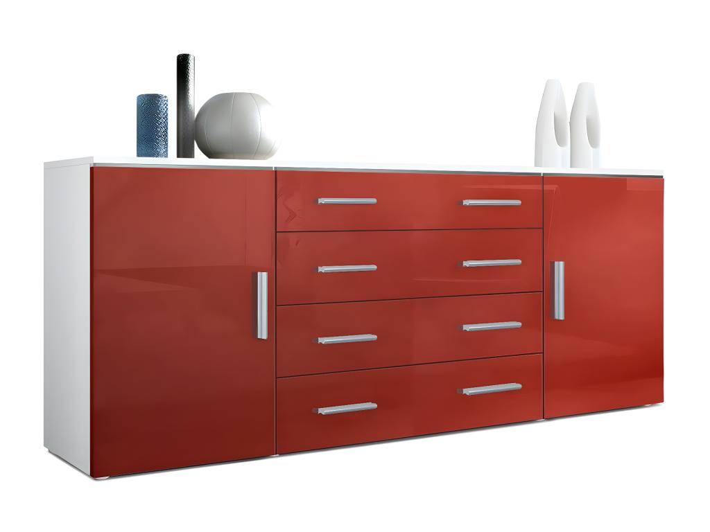 Cabinet - White Engineered Wood, W 65.4 x D 13.8 x H 28.3 in