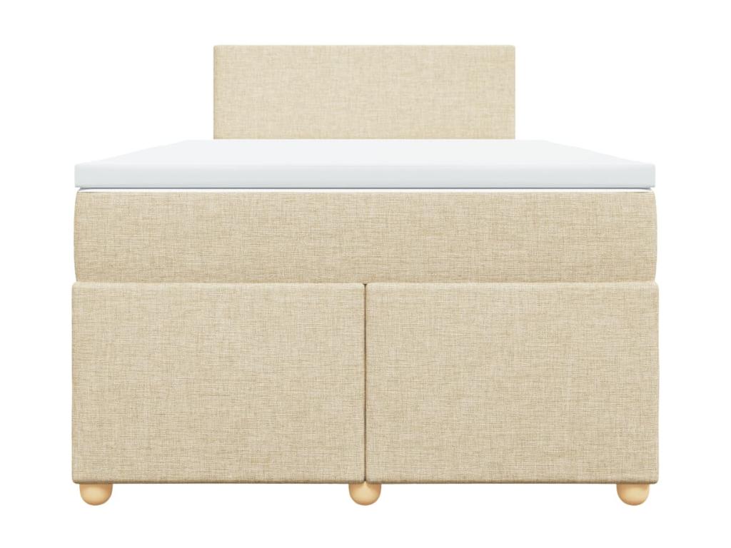 Bed Frame with Mattress - Creme Wood, W 74.8 x D 47.2 x H 39.6 in