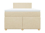 Bed Frame with Mattress - Creme Wood, W 74.8 x D 47.2 x H 39.6 in