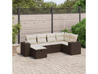 6-Piece Outdoor Patio Set with Cushions - Gray Resin, W 24.4 x D 27.2 x H 24.4 in