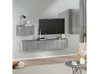 Set of 4 Cabinets - Gray Engineered Wood, W 31.5 x D 11.8 x H 11.8 in