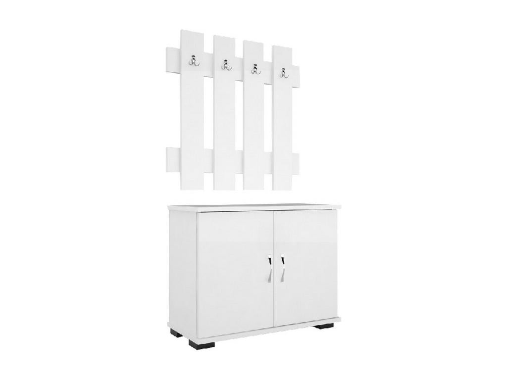 Cabinet - White Engineered Wood, W 28.3 x D 13.8 x H 50.8 in