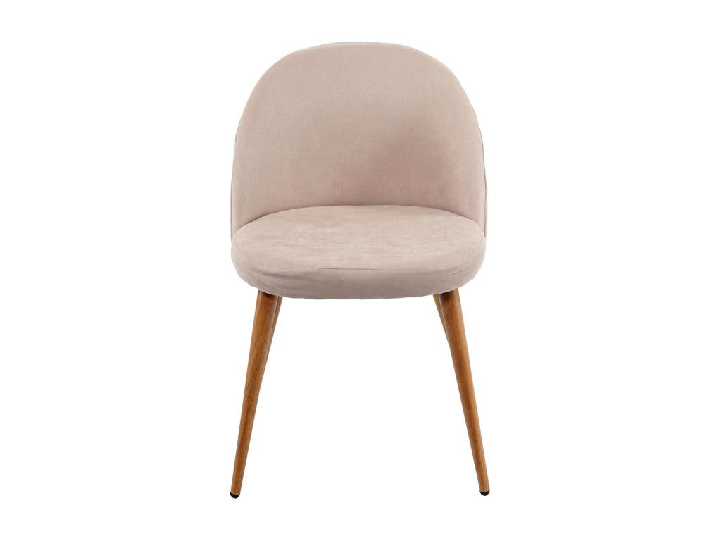 Set of 4 Dining Chairs - Beige Polyester Fabric, W 18.9 x D 18.1 x H 30.3 in