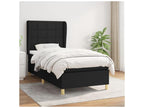Bed Frame with Mattress - White Polyester Fabric, W 79.9 x D 40.6 x H 46.5 in
