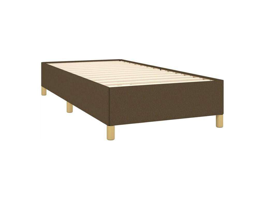 Bed Frame with Mattress - White Polyester Fabric, W 79.9 x D 40.6 x H 46.5 in