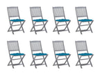 Set of 8 Chairs - Black Resin, W 20.5 x D 22.4 x H 33.1 in