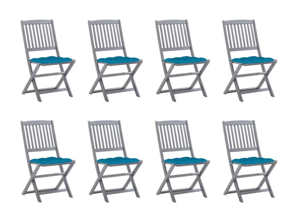 Set of 8 Chairs - Black Resin, W 20.5 x D 22.4 x H 33.1 in