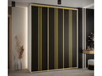 Sliding Door Wardrobe - Black Engineered Wood, W 78.7 x D 17.7 x H 92.5 in