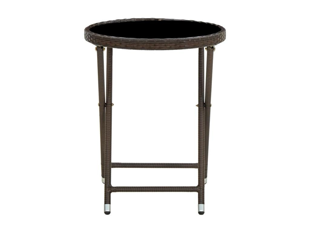 Table - Black Rattan, W 78.7 x D 78.7 x H 29.1 in