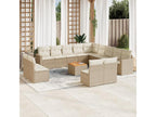 Set of 14 Outdoor Patio Sets with Cushions - Beige Resin, W 25.8 x D 24.4 x H 27.2 in