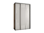 Sliding Door Wardrobe - Black Engineered Wood, W 59.1 x D 17.7 x H 92.5 in