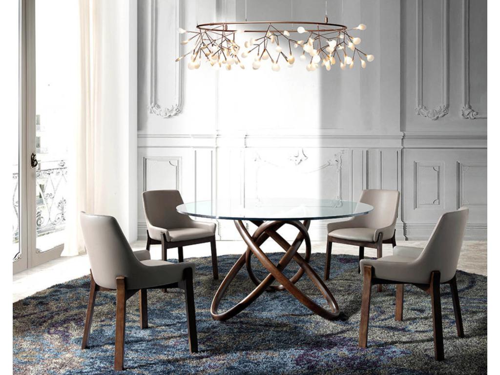 Table - Clear Glass, W 55.1 x D 55.1 x H 29.5 in