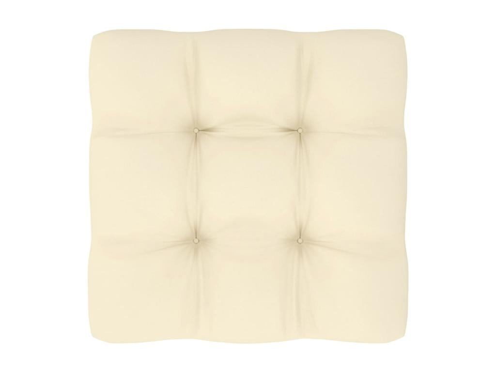 7-Piece Outdoor Patio Set with Cushions - White Wood, W 25.6 x D 27.6 x H 23.6 in