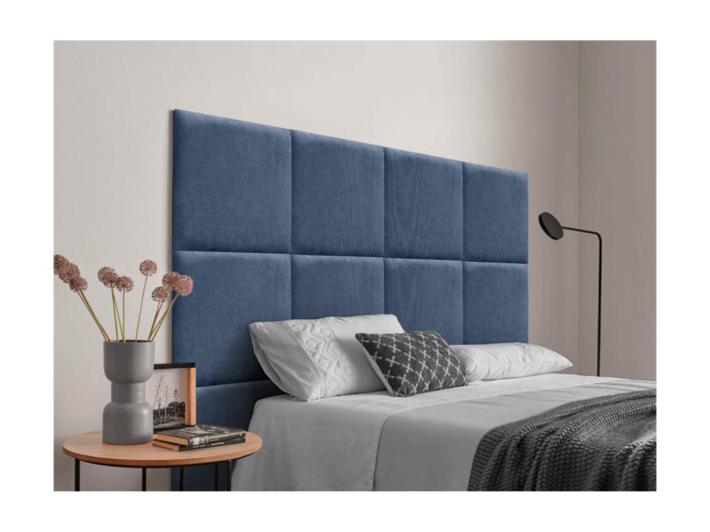 Bed - Blue Microfibre, W 70.9 x D 1.6 x H 47.2 in