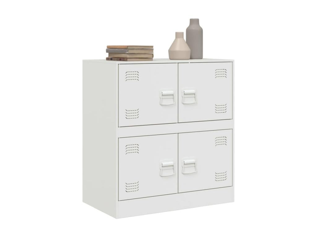 Sideboard - White Steel, W 26.4 x D 15.4 x H 28.7 in