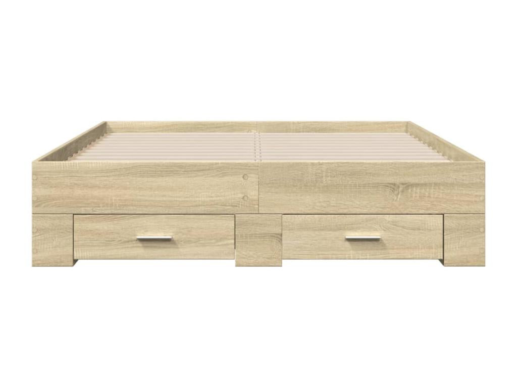 Bed - Natural Wood, W 76 x D 56.3 x H 12.6 in