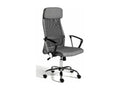 Desk - Gray Faux Leather, W 24.8 x D 23.6 x H 46.5 in