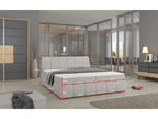 Bed Frame with Mattress - Black Fabric, W 63 x D 88.2 x H 49.6 in