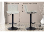 Set of 2 Stools - Creme Fabric, Acrylic, W 18.9 x D 21.3 x H 32.7 in