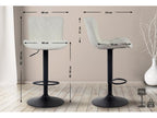 Set of 2 Stools - Creme Fabric, Acrylic, W 18.9 x D 21.3 x H 32.7 in