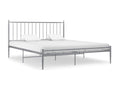 Bed Frame with Mattress - Gray Metal, W 81.9 x D 57.5 x H 38.4 in