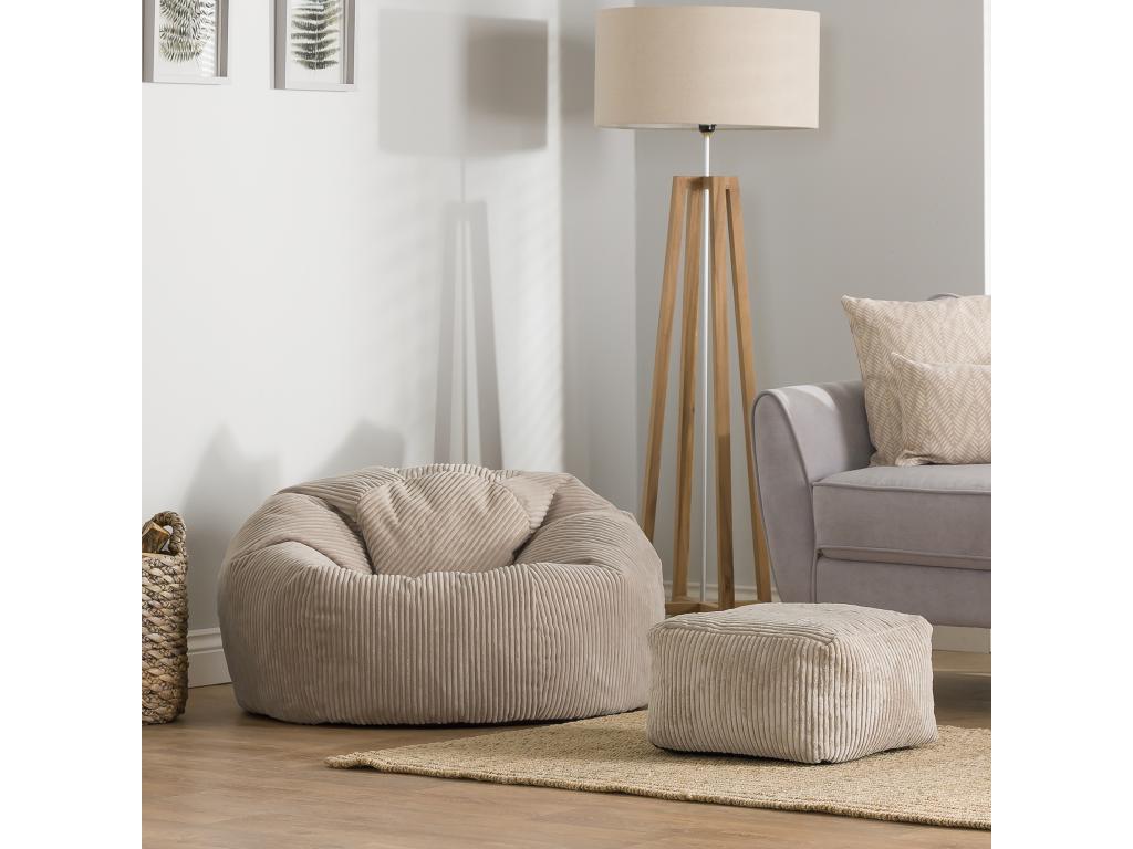 Home Item - Beige Polyester Fabric, W 33.5 x D 33.5 x H 19.7 in