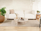 Set of 2 Tables - Beige Engineered Wood, W 35.4 x D 23.6 x H 11.8 in