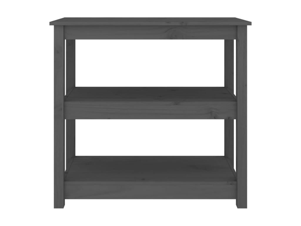 Table - Gray Solid Wood, W 31.5 x D 15.7 x H 29.1 in