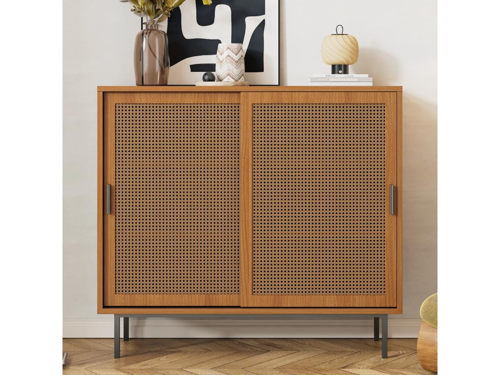 Sideboard - Natural Wood, W 39.4 x D 14.6 x H 35.4 in