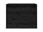 Wardrobe - Black Wood, W 17.7 x D 11.8 x H 13.8 in