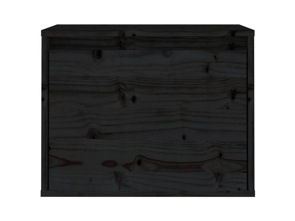 Wardrobe - Black Wood, W 17.7 x D 11.8 x H 13.8 in