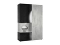 Display Cabinet with LED - Black Engineered Wood, W 36 x D 14.6 x H 53.7 in