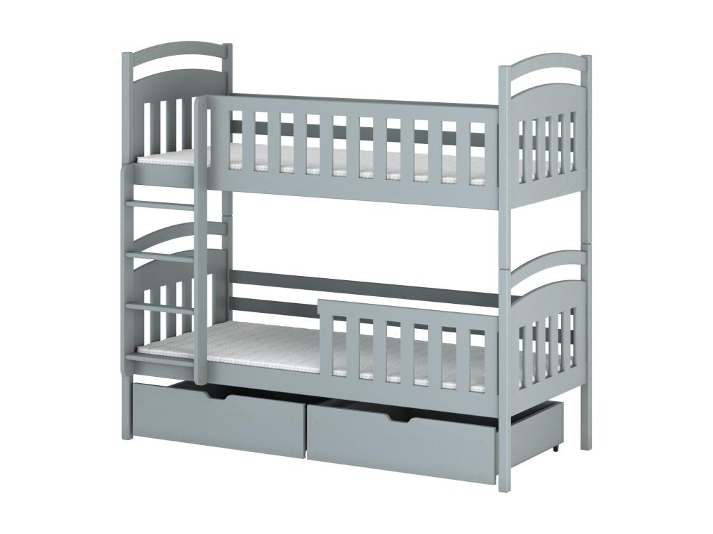 Bed - Gray Wood, W 38.6 x D 74 x H 67.3 in